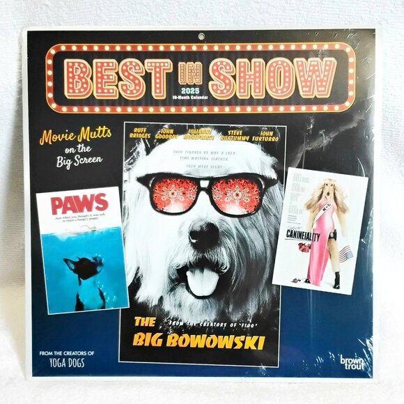 3/$25 2025 12" 16 Month Best in Show Movie Mutts Calendar BNIP!! - Picture 1 of 2